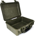 PELI 1450 Valigia Protettiva per Macchine Fotografiche e Attrezzature Sensibili, IP67 Impermeabile, Capacità di 15L, Prodotto in Germania, Senza Schiuma, Colore Verde Militare