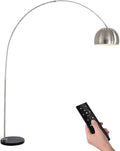 LED Floor Lamp, Arch Floor Lamp with Round Marble Base, Height Adjustable Stainless Steel Floor Lamp Dimmable for Living Room Bedroom Office, 7 W, Medium