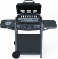 Barbecue Grill BBQ a Gas con Termometro - Giardino Griglia Picnic Terrazzo 2+1 Colore Nero - (112 x 52.2 x 96.5 cm)