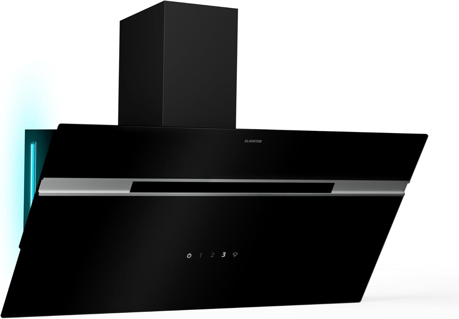 Klarstein Alina 60 Cappa Cucina - 600 m³/h, Touchscreen, Classe Energetica A, LED Retroilluminazione, Silenziosa 63 dB, 3 Livelli Potenza, Nero, Ricircolo  Canalizzazione
