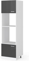 Vicco R-Line - Armadio da cucina per forno a microonde, 60 cm, antracite lucido/bianco