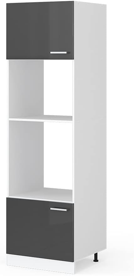 Vicco R-Line - Armadio da cucina per forno a microonde, 60 cm, antracite lucido/bianco
