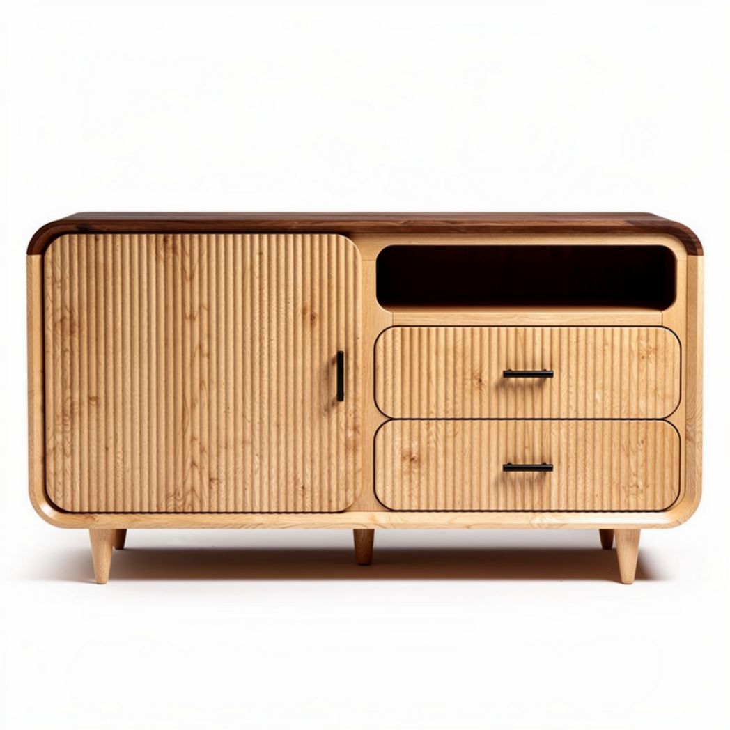 Mobile di supporto in legno con ante e cassetti per cucina – 90 x 45 x 80 cm