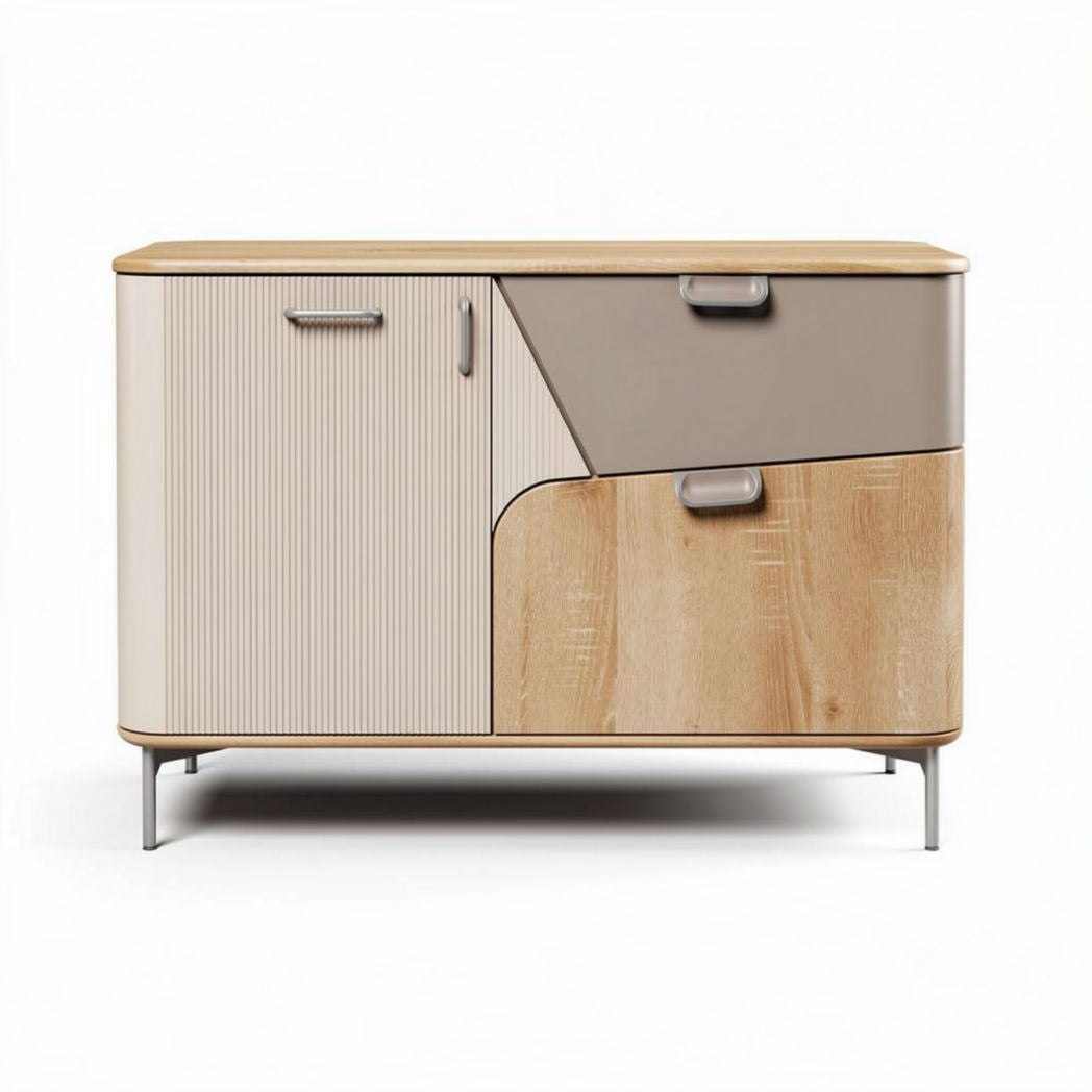Mobile contenitore in legno e metallo per sala da pranzo – 80 x 40 x 75 cm