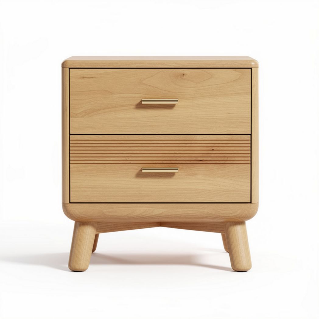 Comodino in legno con due cassetti per camera da letto – 40 x 40 x 50 cm