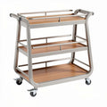 Carrello da portata in metallo e legno per ristoranti e eventi – 80 x 40 x 85 cm