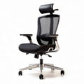 Sedia ergonomica in rete per ufficio con supporto per la testa – alluminio e tessuto – 60 x 60 x 120 cm
