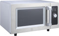 METRO Professional Microonde GMW1125-K, Acciaio Inox, 1000 W, 25 L, Controllo con Manopola, Timer di 6 min, Maniglia Ergonomica, argento