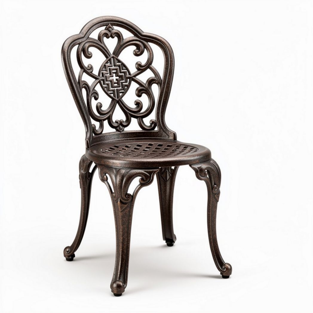 Sedia in metallo per esterni – adatta a giardini e terrazze – materiale in alluminio – 47 x 44 x 90 cm