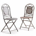 Sedia pieghevole in metallo con design a rete per giardino – 45 x 45 x 90 cm