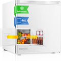 FOHERE Mini Frigo Bar 46L, Frigorifero Piccolo, Silenzioso, Temperatura Regolabile, Porta Reversibile, Ripiani Rimovibili, Per applicazioni in Hotel, Casa, Ufficio, BB, Bianco(Bianca)