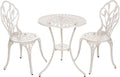 Table Set 152405C1551 Robust Cast Aluminium Garden Set (White)