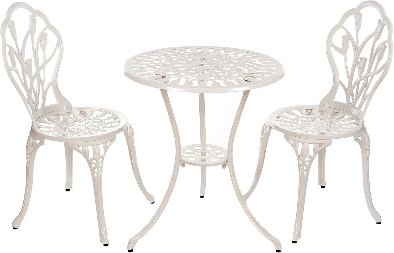 Table Set 152405C1551 Robust Cast Aluminium Garden Set (White)