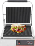 Barbecue elettrico a doppia piastra Sandwich Maker Grill professionale a contatto commerciale con rivestimento in ceramica 2200 W per ristorante caffetteria con vassoio per olio