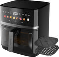 Cecotec Friggitrice ad Aria 8 Litri - Air Fryer CecofryGrill Duoheat 8000. 2200W, Doppia Resistenza, Dietetica e Digitale, Finestra, Temperatura Regolabile 80-200°C, 8 Menu(Nero)