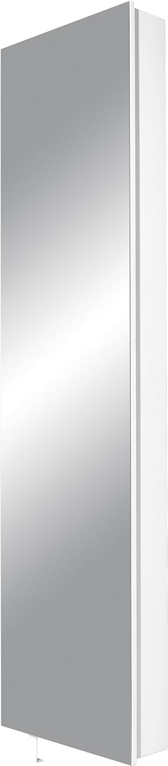 GERMANIA DIE MÖBELMACHER 1189-84 Multi-purpose 1 Door Rotary Cabinet, Chipboard, Glass, White, (L/H/D), 50 x 195 x 18 cm