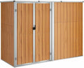 vidaXL Capanno per Attrezzi Marrone 225x89x161 cm in Acciaio Zincato
