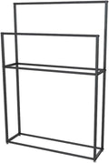Indipendente Portasciugamani da bagno Appendiabiti for interni pavimento in ferro Combinazione di appendiabiti in metallo for soggiorno Portasciugamani(Nero,Grande)
