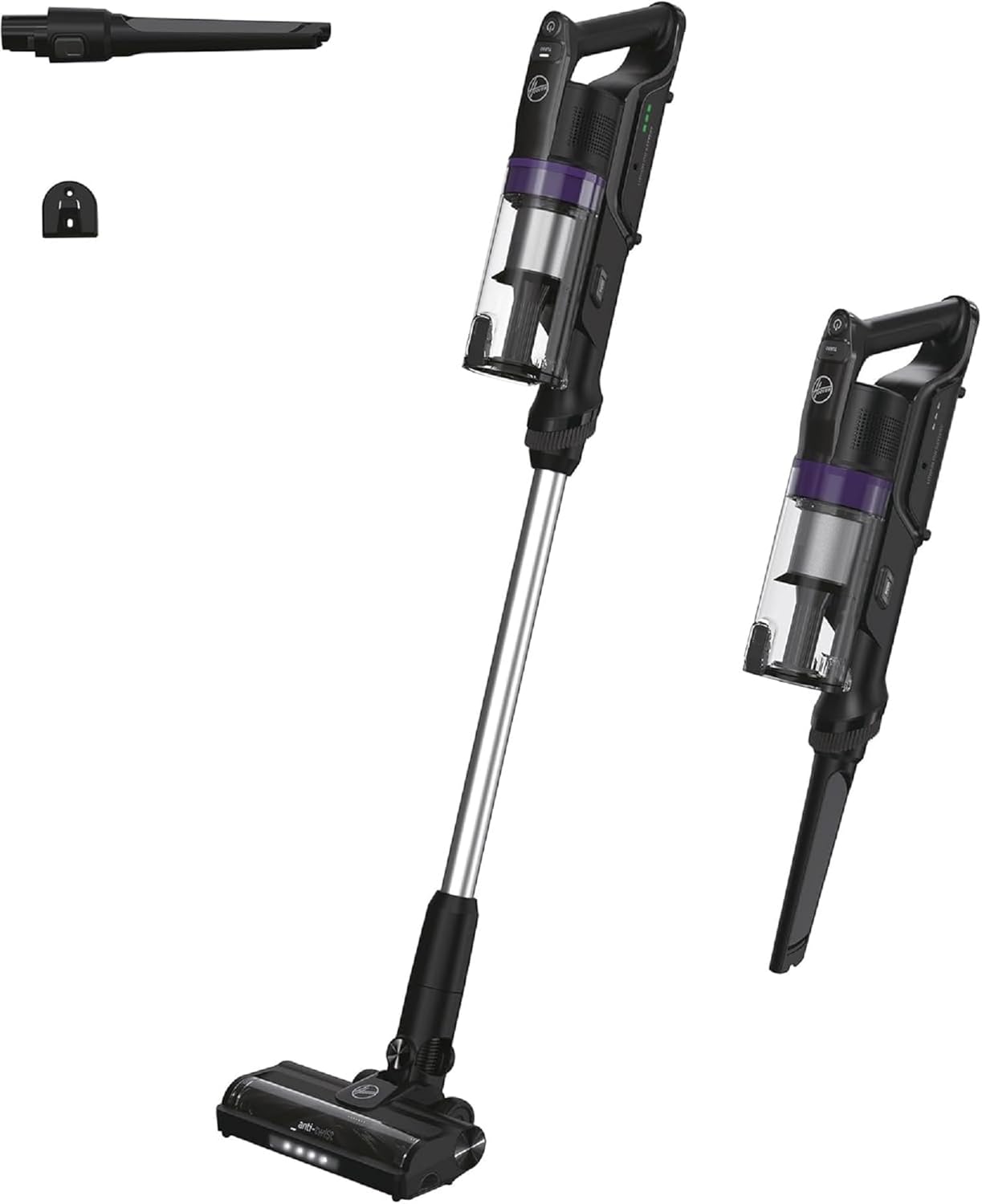 Hoover HF1 Plus Scopa Elettrica Senza Fili con Modalità Turbo, Spazzola All Floor con Tecnologia Anti-Twist, Autonomia 45 Minuti, Quick ParkGo, Luci LED [HF1PZ10H]