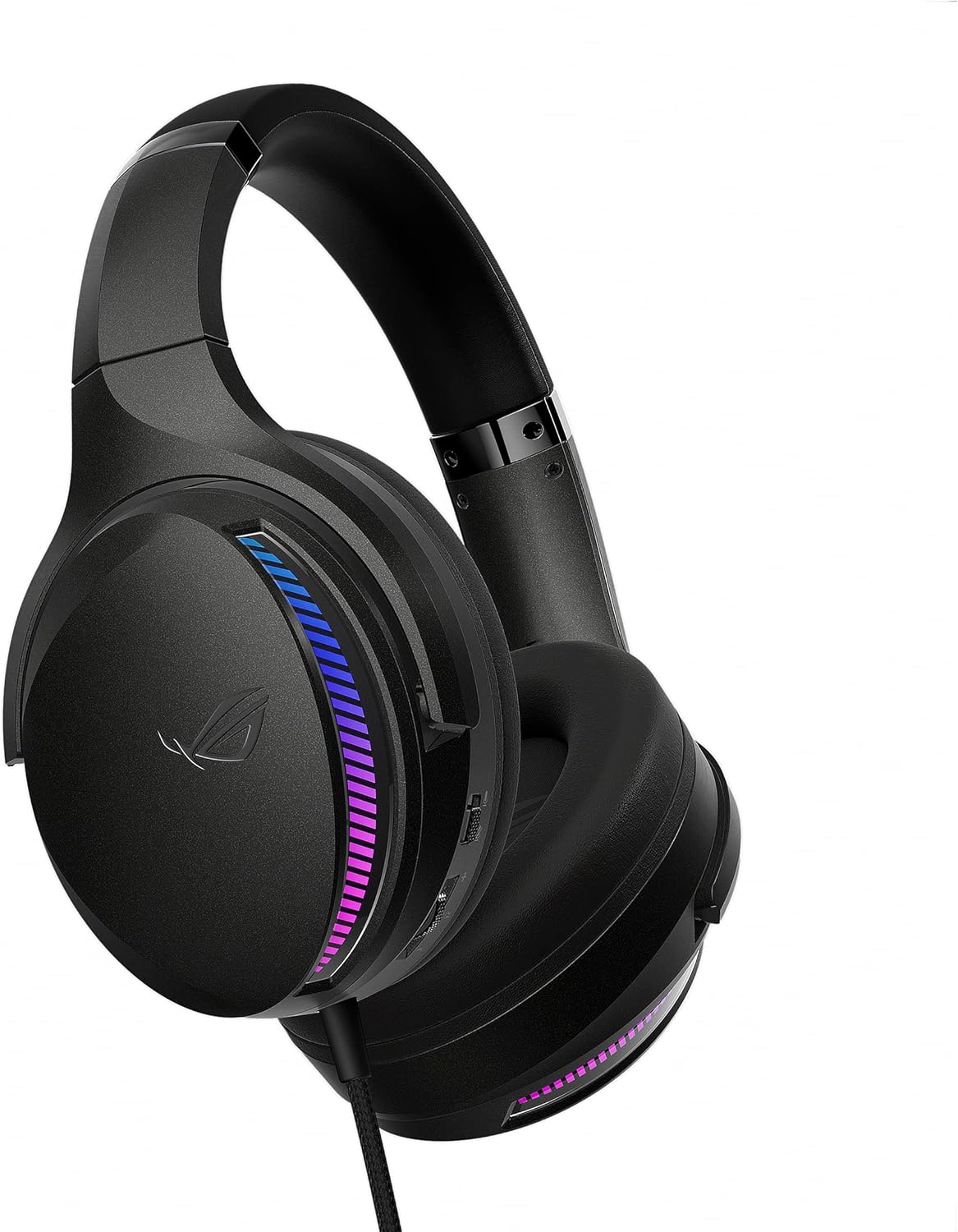ROG Fusion II 300, Cuffia Gaming USB-C e USB-A, Microfono AI Beamforming, 7.1 Virtual Surround, Quad DAC ESS 9280, Aura RGB, Compatibile con PC|Mac|PS4|PS5|Switch|Dispositivi Mobile, Nero