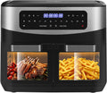 Iceagle Friggitrice ad Aria 12 litri - Friggitrice Aria Dual Zone 2600 W, Air Fryer con 10 Programmi, 2 cassetti, Finestra, Friggitrice Senza Olio, Doppia Temperatura e Tecnologia SmartCook, Timer