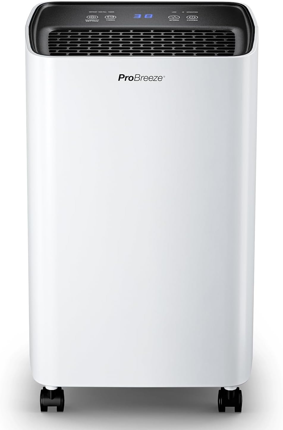 Pro Breeze Deumidificatore a compressore 12L con serbatoio dell'acqua da 2L, asciugatura della biancheria e sensore di umidità - Rimuovi muffa portatile timer 24H per umidità, muffa nera e condensa