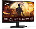 AOC Gaming Q27G42ZE - Monitor gaming Quad HD da 27 pollici, 240 Hz, 1 ms, comp. G-Sync, HDR10 2560x1440 nero-rosso, 27 inch QHD Fast IPS, 260 Hz, Supporto fisso