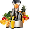 Spremiagrumi a freddo, spremiagrumi a masticazione lenta, 200 W, grande scivolo di alimentazione per frutta e verdura intera, facile da pulire, ideale per spremere sani