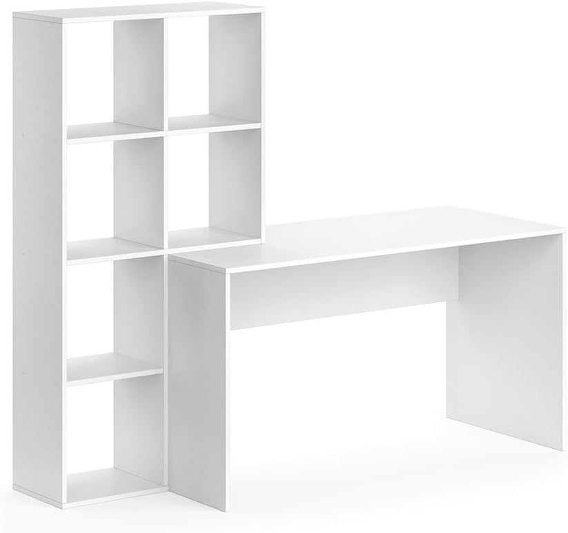 Vicco Scrivania con ripiani Mara, Bianco, 166.8 x 59 cm