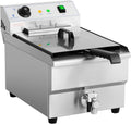 Royal Catering Friggitrice Elettrica Con Zona Fredda e Rubinetto di Scarico 400 V (16 litri, 6.000 W, Acciaio inox, 50-200 °C)