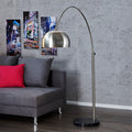 Big Bow Arch Lamp | Silver Colour, Chromed Metal, Adjustable Height 170-210 cm | Design Lamp Stem