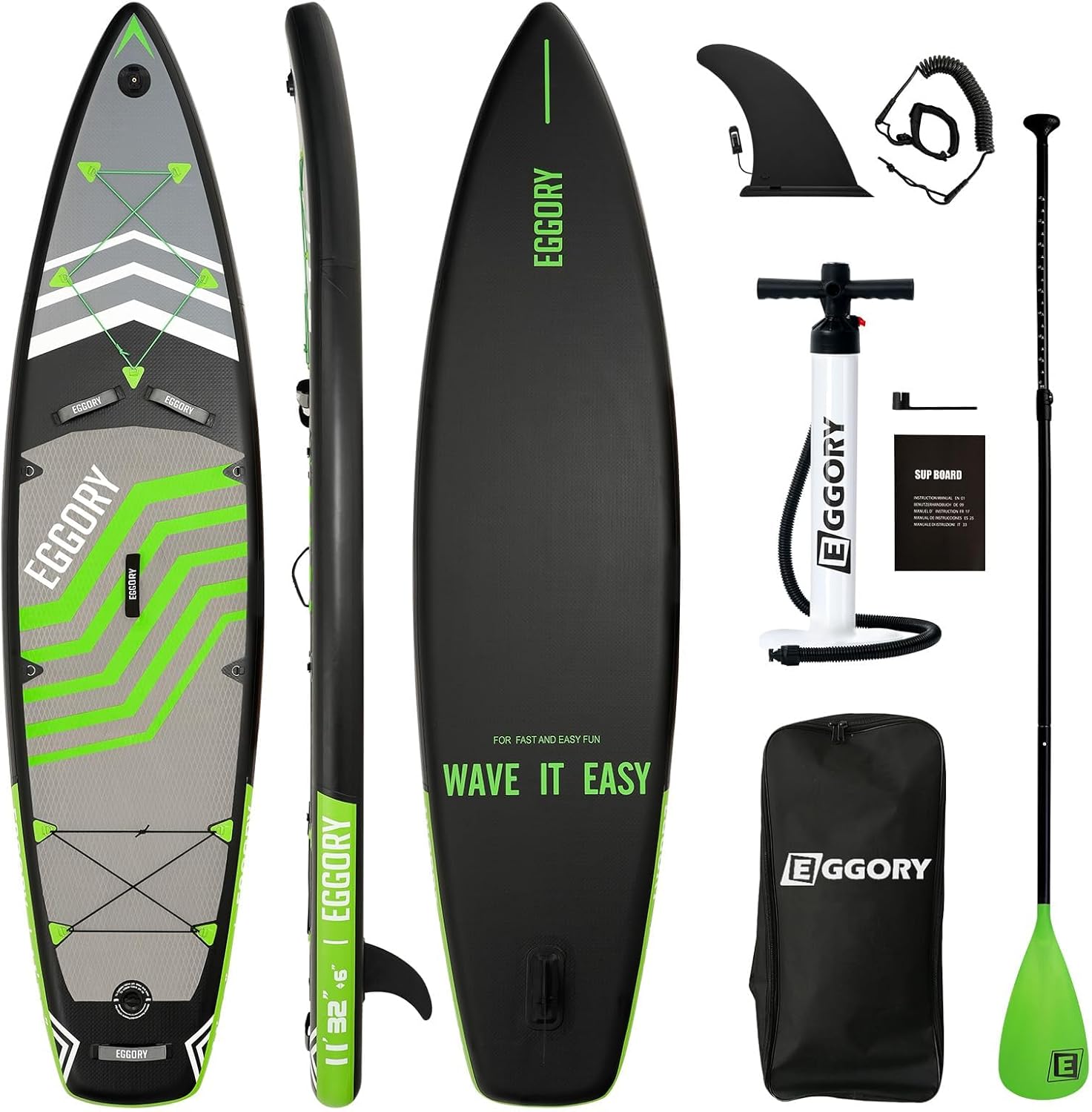 Tavola da surf gonfiabile SUP completa Paddleboard accessori pagaia regolabile, pompa, zaino da viaggio, guinzaglio, borsa impermeabile, tavola per adulti