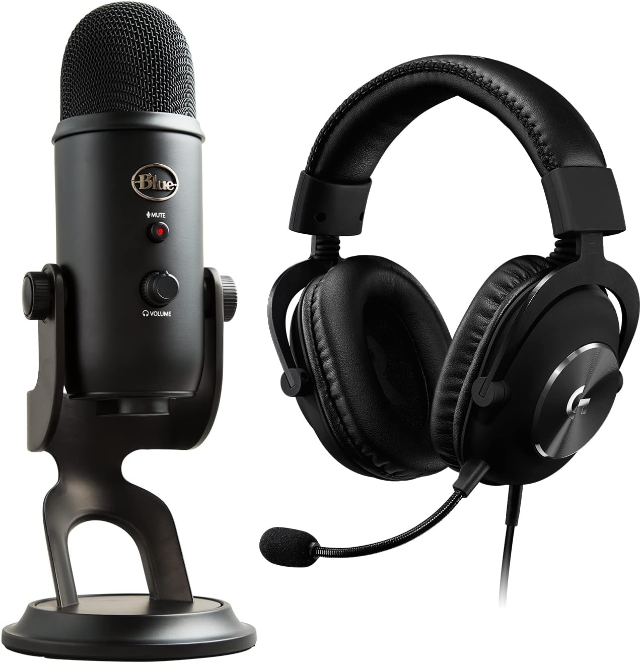 Logitech G PRO X Cuffia con Microfono per Gaming di Seconda Generazione, con Blue Voice + Blue Microphones Yeti, Microfono USB per Registrazione e Streaming su PC e Mac