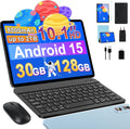 Tablet 10 pollici Android 15,30GB RAM + 128 ROM (2TB TF) 5G WiFi, Gemini AI, Supporto Widevine L1, 8000mAh,5MP+8MP, GPS, Face ID, BT 5.0, Tablet con Tastiera+Mouse+Case, Blu(blue)